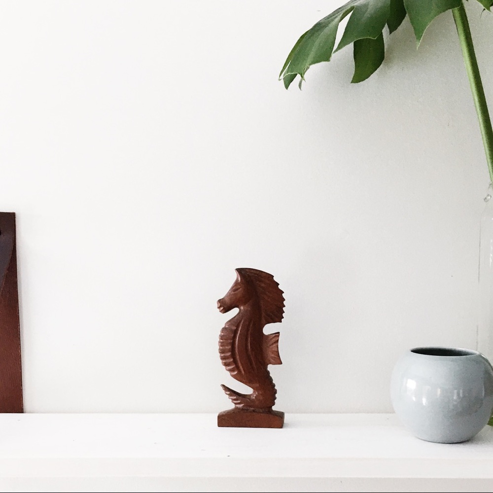 Vintage wood seahorse figurine